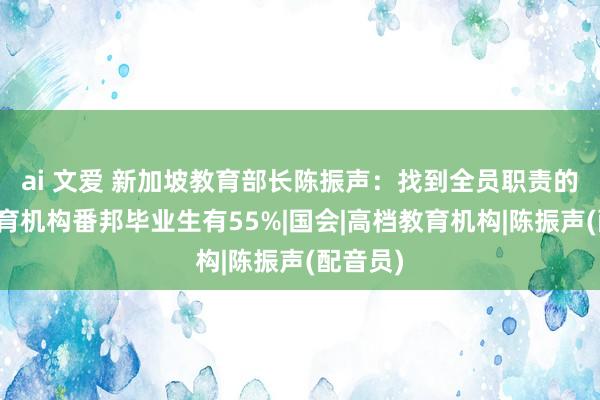 ai 文爱 新加坡教育部长陈振声：找到全员职责的私立教育机构番邦毕业生有55%|国会|高档教育机构|陈振声(配音员)