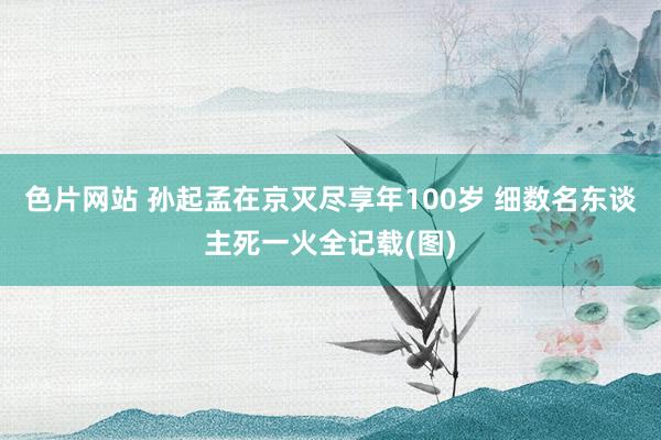 色片网站 孙起孟在京灭尽享年100岁 细数名东谈主死一火全记载(图)